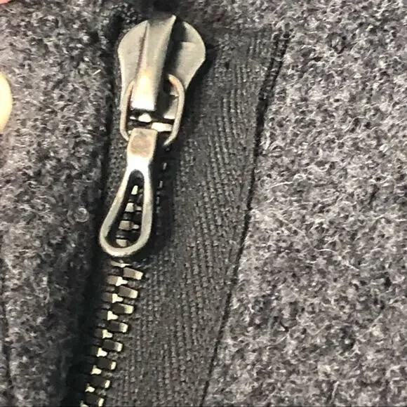 Lida Baday Charcoal Wool Asymmetric Cropped Jacket Size 4 EUC - Picture 4 of 14